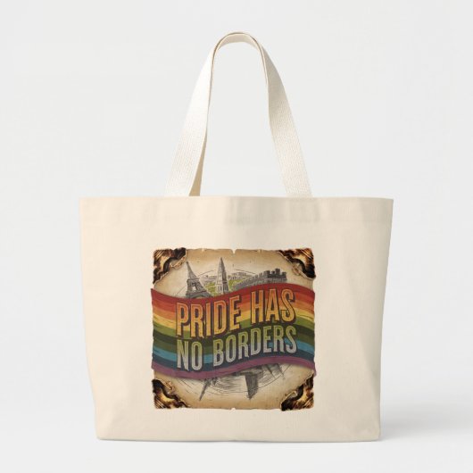 Pride Has No Borders Classic Canvas tas LGBTQ (Voorkant)