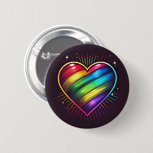 Pride Heart Badge Ronde Button 5,7 Cm (Voorkant /achterkant)