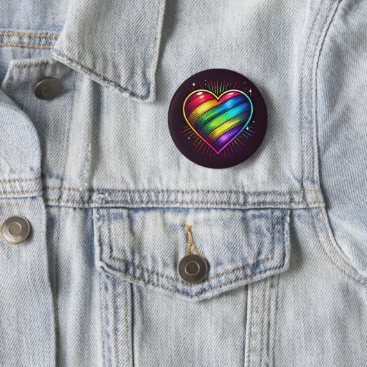 Pride Heart Badge Ronde Button 5,7 Cm (In situ)