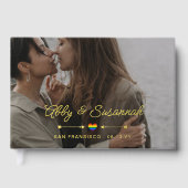 Pride Heart Gouden Pijlen Foto LGBTQ Wedding Gastenboek (Voorkant)