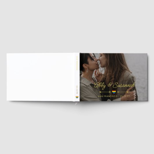 Pride Heart Gouden Pijlen Foto LGBTQ Wedding Gastenboek (Volledig)