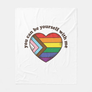 Pride Heart Je Kan Jezelf Zijn Met Mij T-shirt Des Fleece Deken