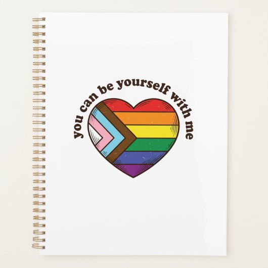 Pride Heart Je Kan Jezelf Zijn Met Mij T-shirt Des Planner (Voorkant)