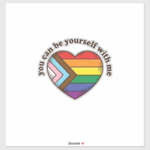 Pride Heart Je Kan Jezelf Zijn Met Mij T-shirt Des Sticker