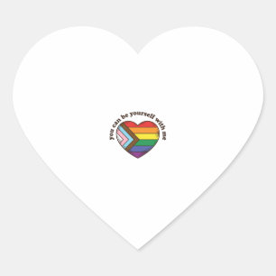 Pride Heart Je kunt jezelf zijn met mij shirt Desi Hart Sticker
