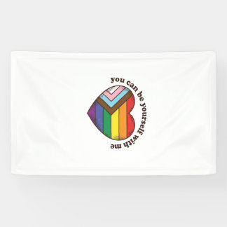 Pride Heart Je kunt jezelf zijn met mij T-shirt De Spandoek