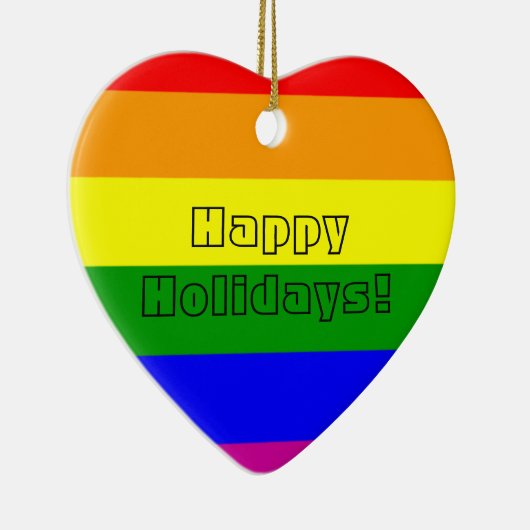 Pride Heart Keramisch Ornament (Rechts)