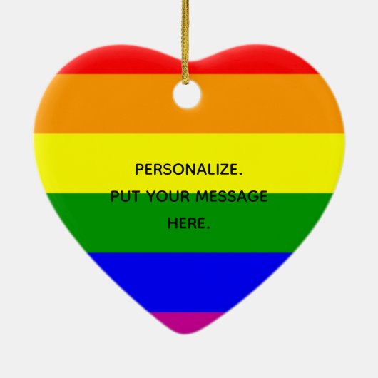 Pride Heart Keramisch Ornament (Achterkant)