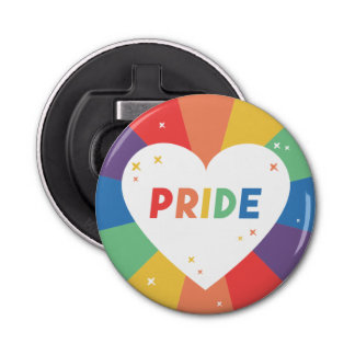 Pride Heart Sparkle Button Flesopener