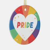 Pride Heart Sparkle Keramisch Ornament (Rechts)
