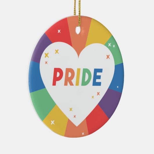 Pride Heart Sparkle Keramisch Ornament (Rechts)