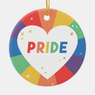 Pride Heart Sparkle Keramisch Ornament