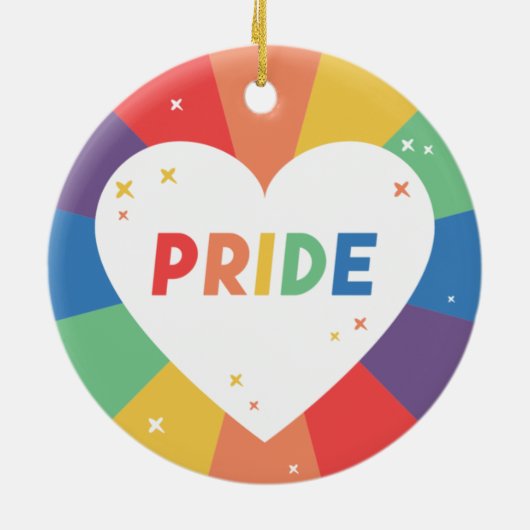 Pride Heart Sparkle Keramisch Ornament (Achterkant)