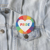 Pride Heart Sparkle Ronde Button 7,6 Cm (In situ)