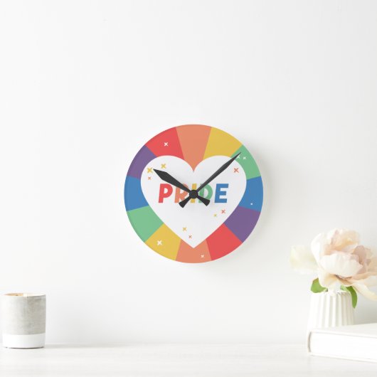 Pride Heart Sparkle Ronde Klok (Huis)