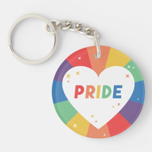 Pride Heart Sparkle Sleutelhanger (Voorkant)