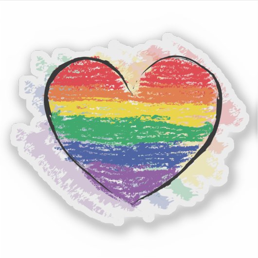 Pride Heart Sticker (Voorkant)