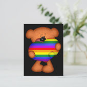 Pride Heart Teddy Bear Briefkaart (Staand voorkant)