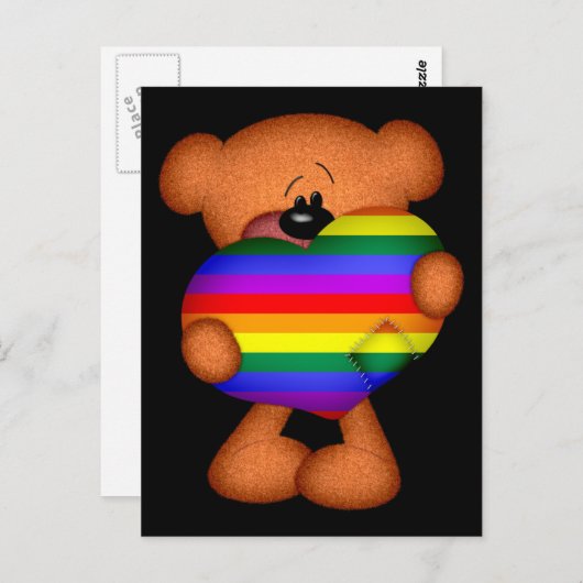 Pride Heart Teddy Bear Briefkaart (Voorkant / Achterkant)