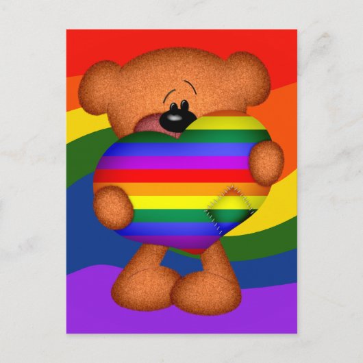 Pride Heart Teddy Bear Briefkaart (Voorkant)