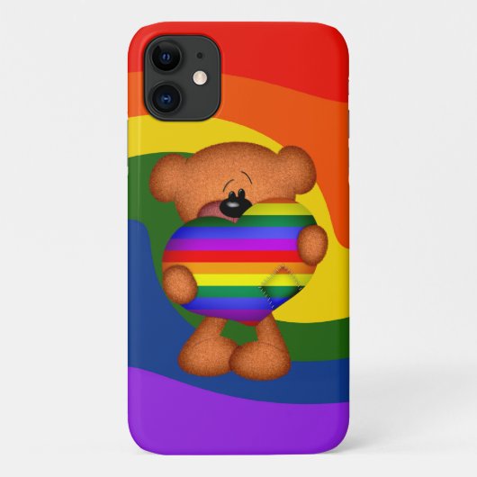 Pride Heart Teddy Bear Case-Mate iPhone Case (Achterkant)