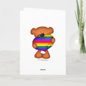 Pride Heart Teddy Bear Fathers Day Kaart (Achterkant)