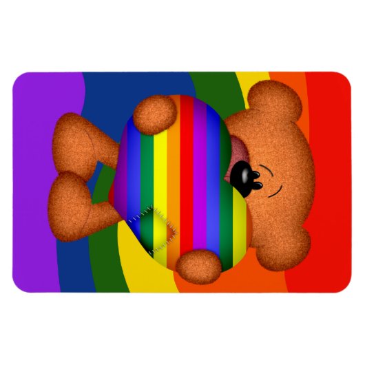 Pride Heart Teddy Bear Magneet (Horizontaal)