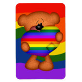 Pride Heart Teddy Bear Magneet (Verticaal)