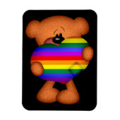 Pride Heart Teddy Bear Magneet (Verticaal)