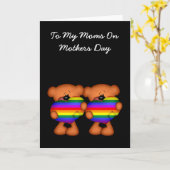 Pride Heart Teddy Bear Moederdag Kaart (Gele Bloem)
