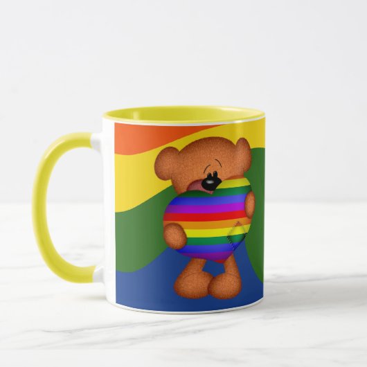 Pride Heart Teddy Bear Mok (Links)