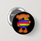 Pride Heart Teddy Bear Ronde Button 5,7 Cm (Voorkant /achterkant)