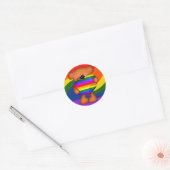 Pride Heart Teddy Bear Ronde Sticker (Envelop)