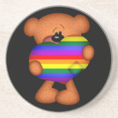 Pride Heart Teddy Bear Zandsteen Onderzetter (Voorkant)
