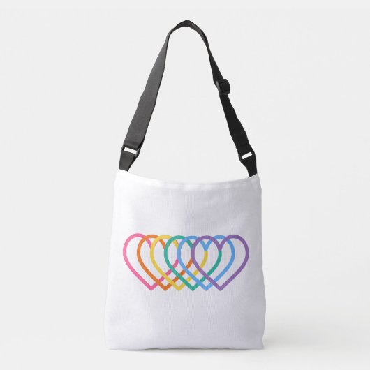 Pride heart tragetaschen mit langen trägern crossbody tas (Voorkant)