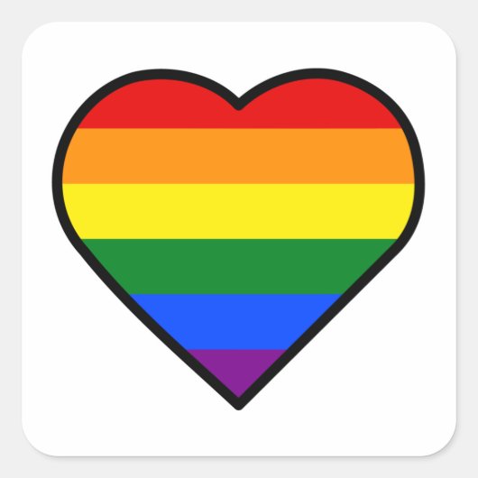 PRIDE HEART VIERKANTE STICKER (Voorkant)