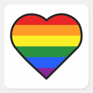 PRIDE HEART VIERKANTE STICKER