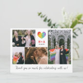 Pride Heart Wedding Foto Collage Hartelijk dank Bedankkaart (Staand voorkant)