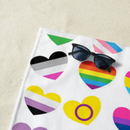 Pride Hearts Beach Towel Strandlaken
