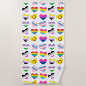 Pride Hearts Beach Towel Strandlaken (Voorkant)