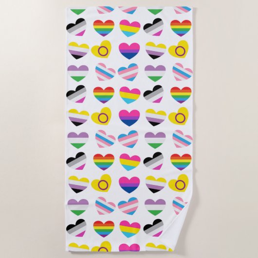Pride Hearts Beach Towel Strandlaken (Voorkant)
