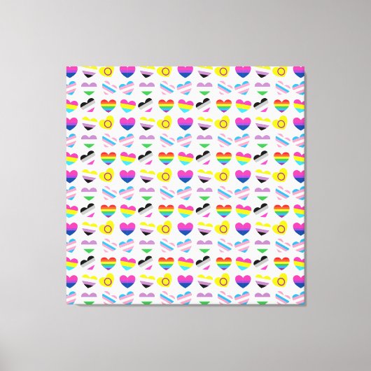 Pride Hearts Canvas afdrukken (Voorkant)
