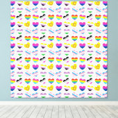 Pride Hearts Canvas afdrukken (Insitu (Houten vloer))