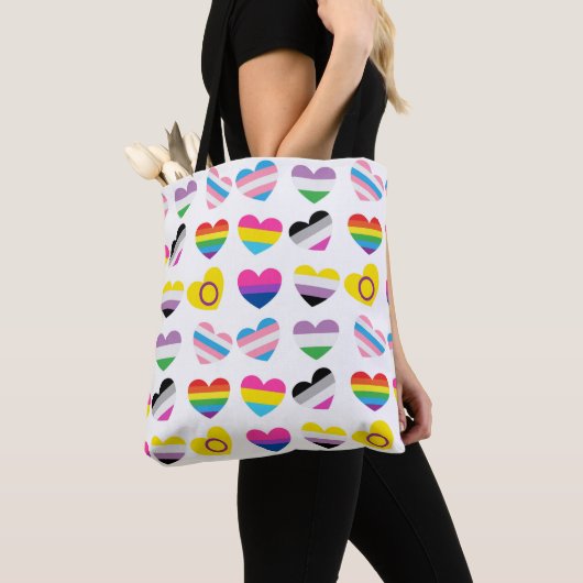 Pride Hearts Canvas tas (Dichtbij)