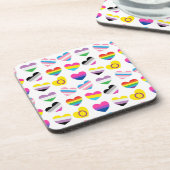 Pride Hearts Cork-Backed Onderzetters (Linkerzijde)