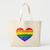 Pride Hearts Crayon Regenboog LGBT Vlag Hart Grote Tote Bag (Voorkant)