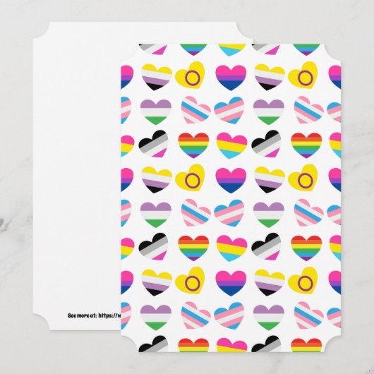 Pride Hearts Flat Wenskaart Kaart (Voorkant / Achterkant)