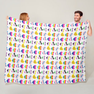 Pride Hearts Fleece Blanket Deken