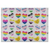 Pride Hearts Glass Cutting Board Snijplank (Voorkant)