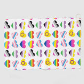 Pride Hearts Golf Towel Golfhanddoek (Horizontaal)